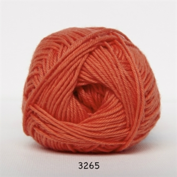 Hjertegarn Cotton nr. 8 fv. 3265 mørk orange